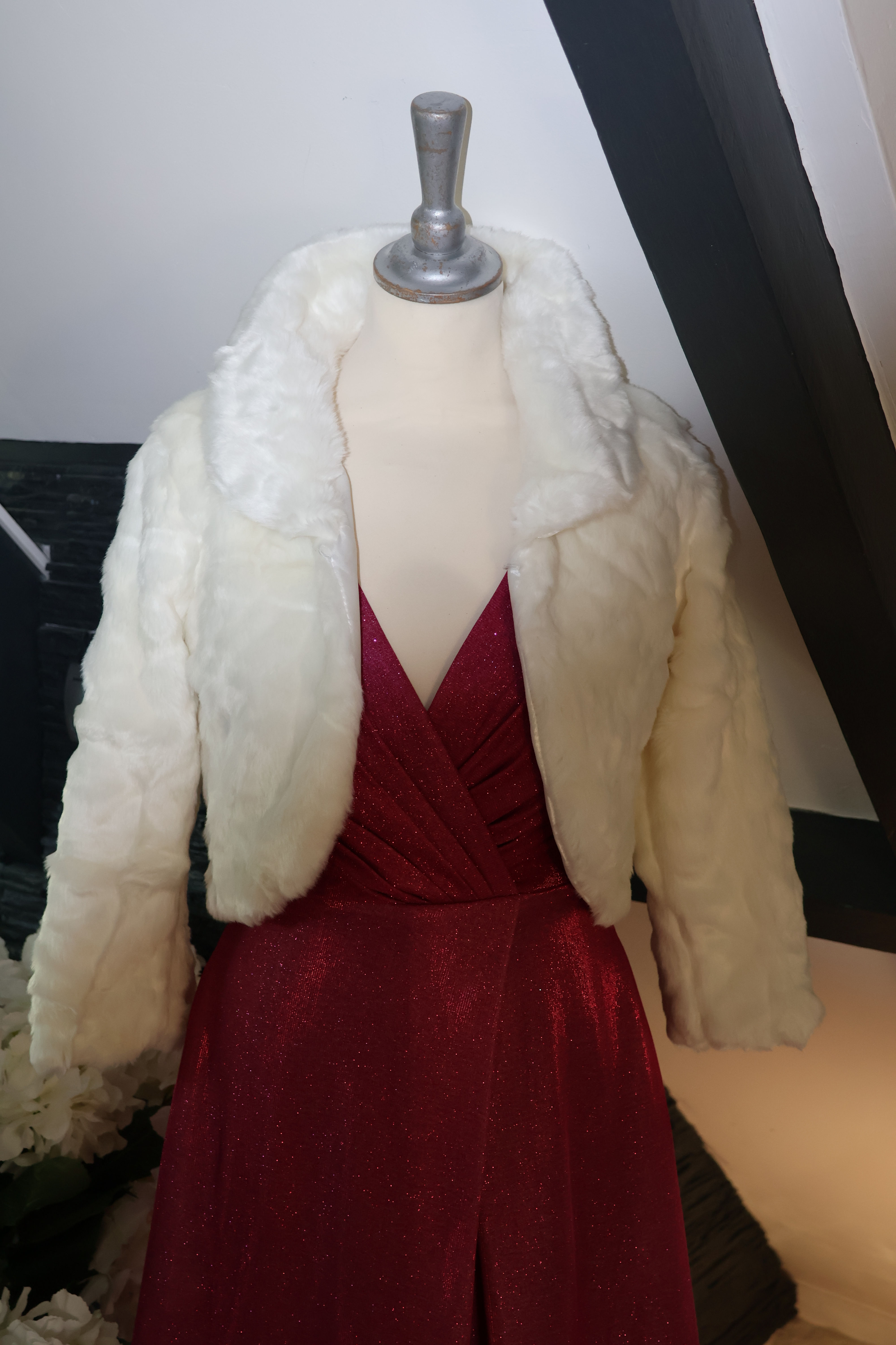 BOLERO FAUSSE FOURRURE ECRU /MS TL / PJ-005 / A000 /S23