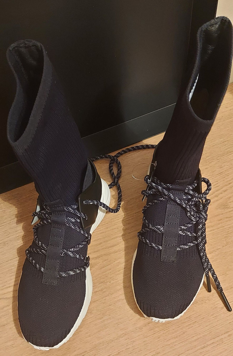 Thumbnail: Reebok Sock Runner High Knit Trainers Black – Futuristic Designer Style