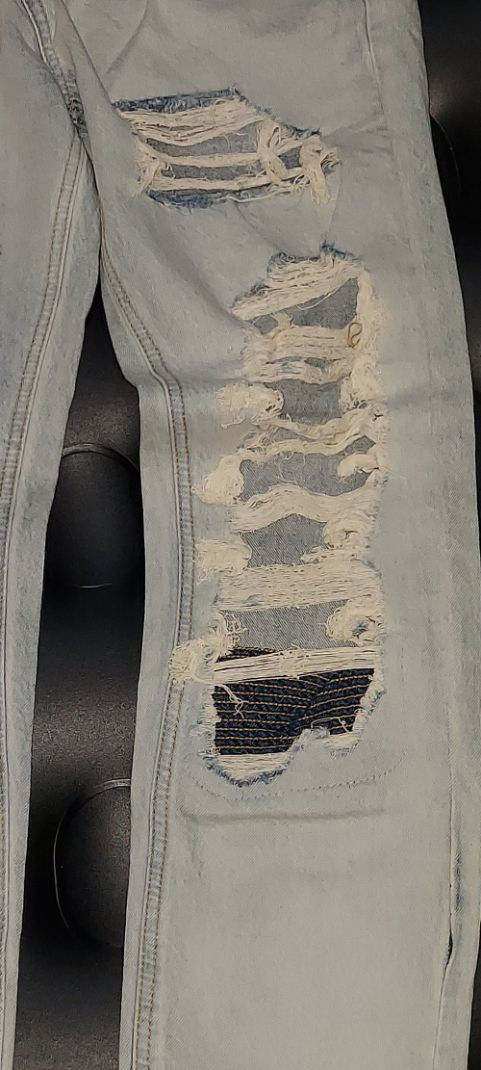 Thumbnail: BoohooMAN Distressed Denim Jeans with Chain Detail