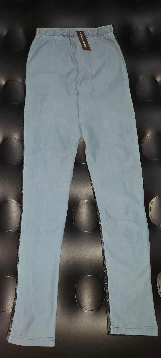 Thumbnail: Calzedonia “Élégance Noir Lace” Dual-Layer Couture Leggings - Blue/Black