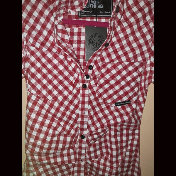Thumbnail: Criminal Damage London – Retro Gingham Tail-Tie Shirt Dress (Red/White)