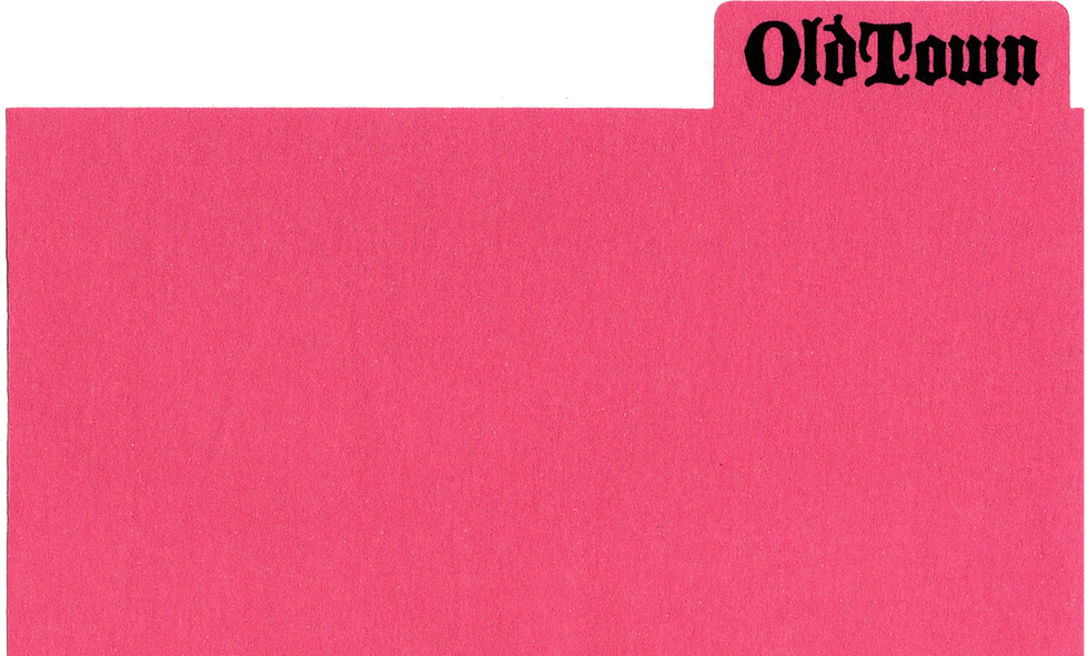Folder with tab reading 'OldTown'