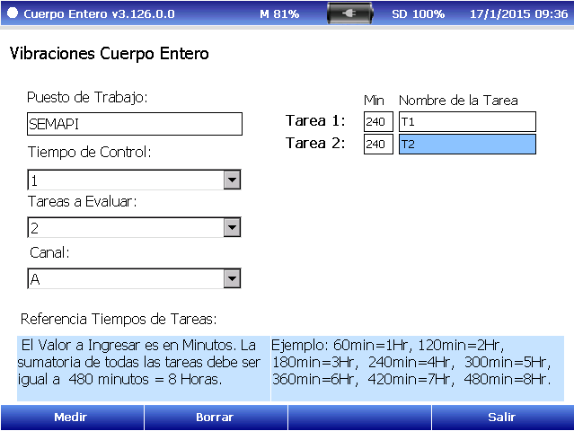 Configuración Mediciones