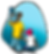 A man walking away holding a child's hand. Another is perched on his shoulder. 
