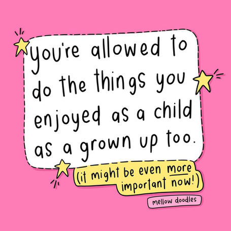Mellow Doodles | Illustration, Quote, Post - 

Importance of hobbies, creativity and flow to your mental health. Inner child healing. Inner child therapy.

Self-acceptance, self-love, self-compassion, self-kindness, mental health quote, mental health illustration, instagram, cute and colourful, self-confidence.