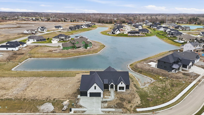 Exterior drone photo of home