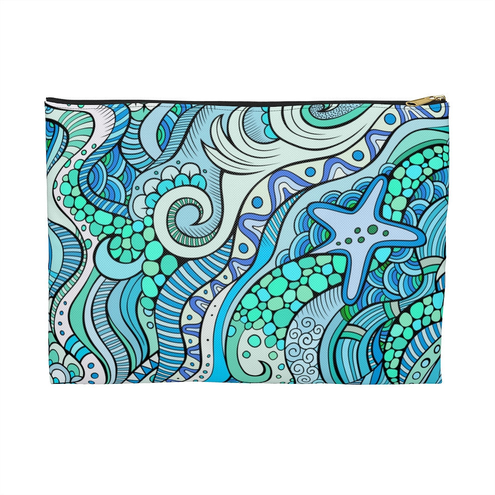 Thumbnail: Accessory Pouch flat bottom. Personalized bag in sizes 5" x 8" and 8" x 12".