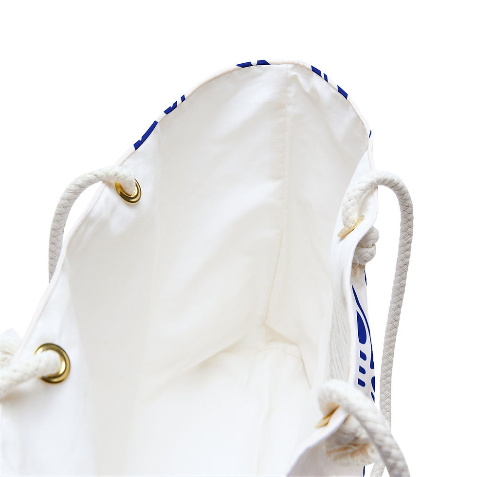 Thumbnail: Blue Lobsters Beach Tote Bag with rope handles
