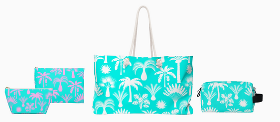 Palm tree beach bags and accessories