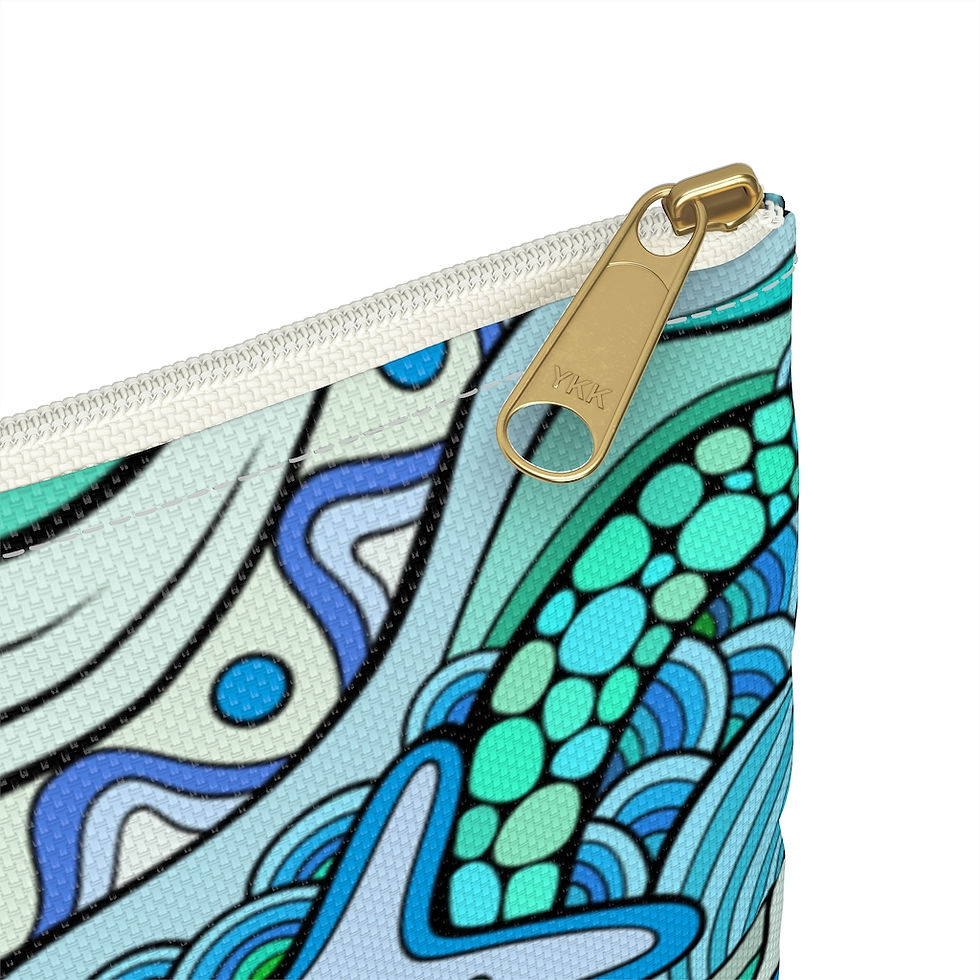 Thumbnail: Accessory Pouch flat bottom. Personalized bag in sizes 5" x 8" and 8" x 12".