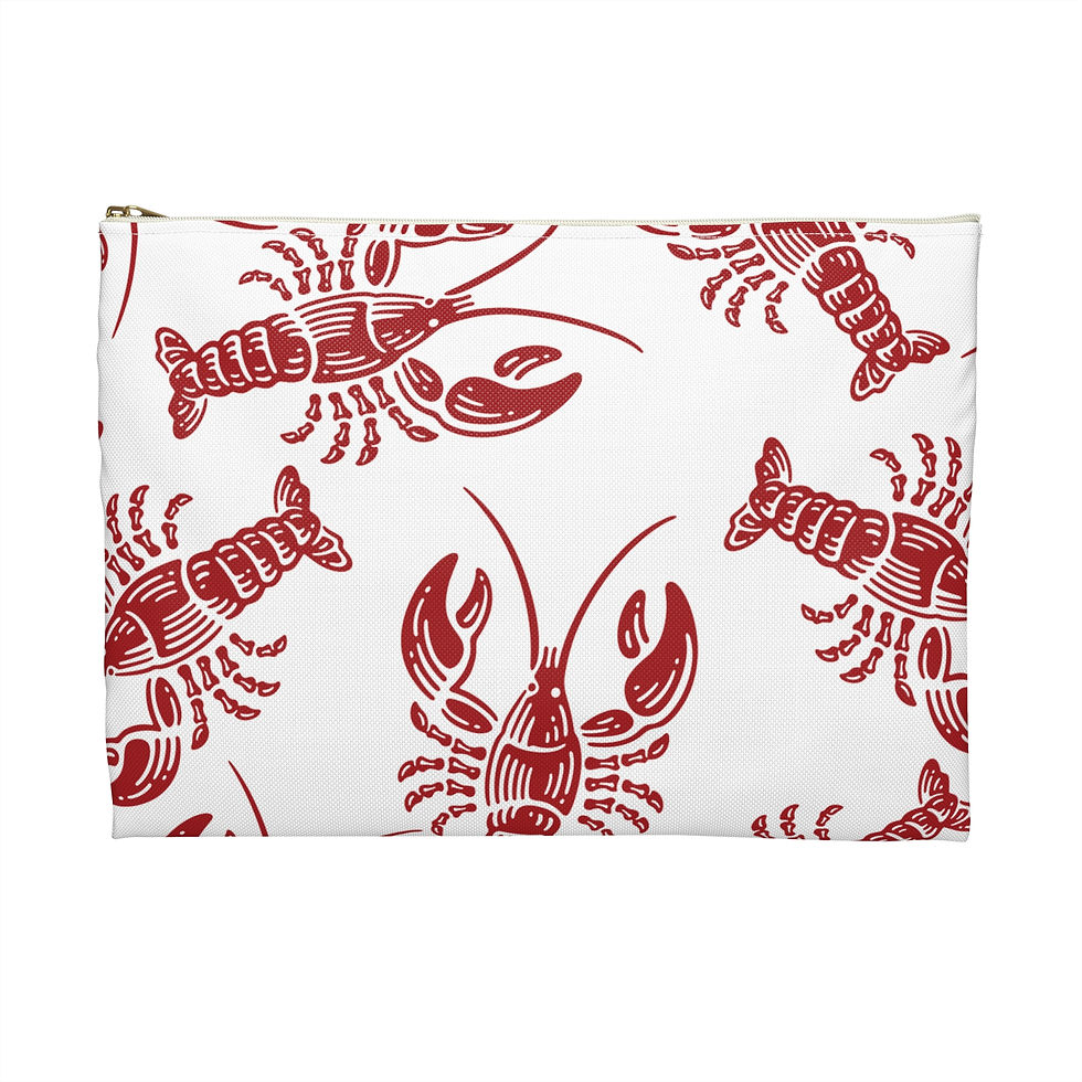 Red Lobsters Accessory Pouch with zipper