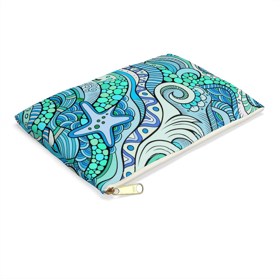 Thumbnail: Accessory Pouch flat bottom. Personalized bag in sizes 5" x 8" and 8" x 12".