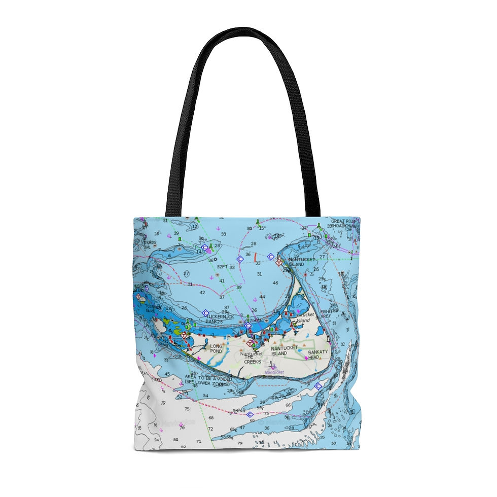 Thumbnail: Nantucket Tote Bag. Nautical map tote available in 3 sizes.
