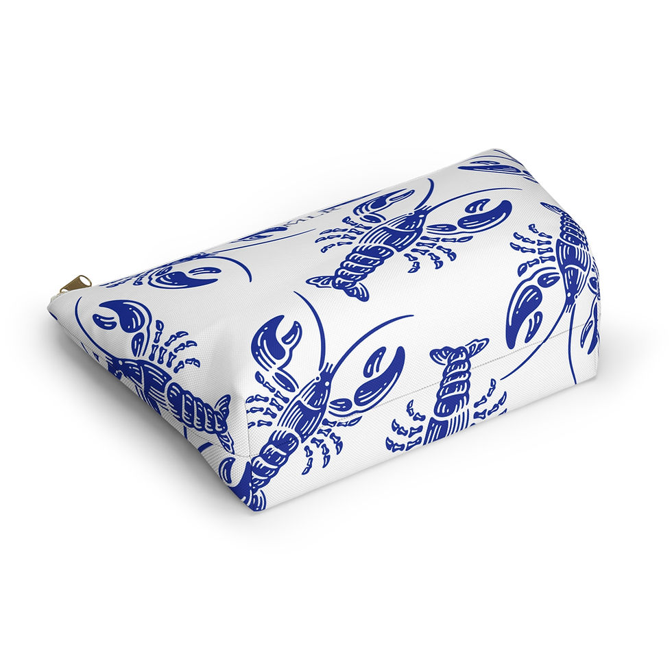 Thumbnail: Blue Lobsters Accessory Pouch T-bottom with zipper