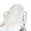 Thumbnail: Open view. Black and white palm tree striped beach tote bag with rope handles.