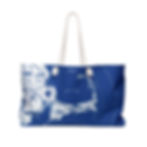 Cape Cod nautical blueprint map, beach tote bag with rope handles