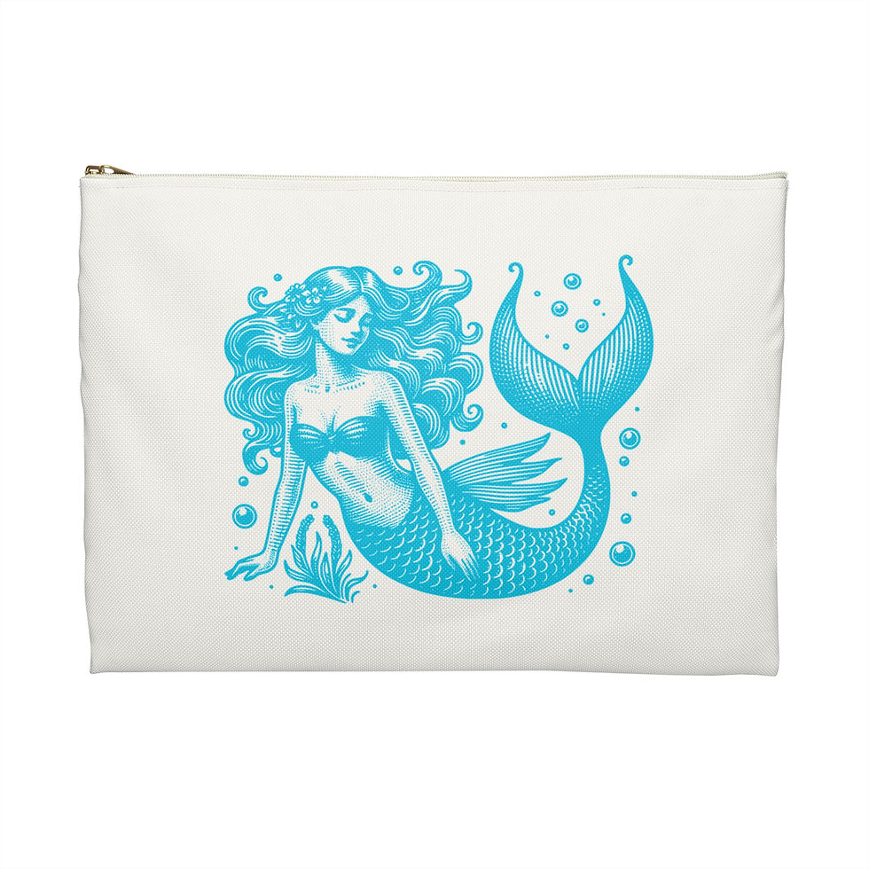 Thumbnail: Blue mermaid accessory pouch with zipper