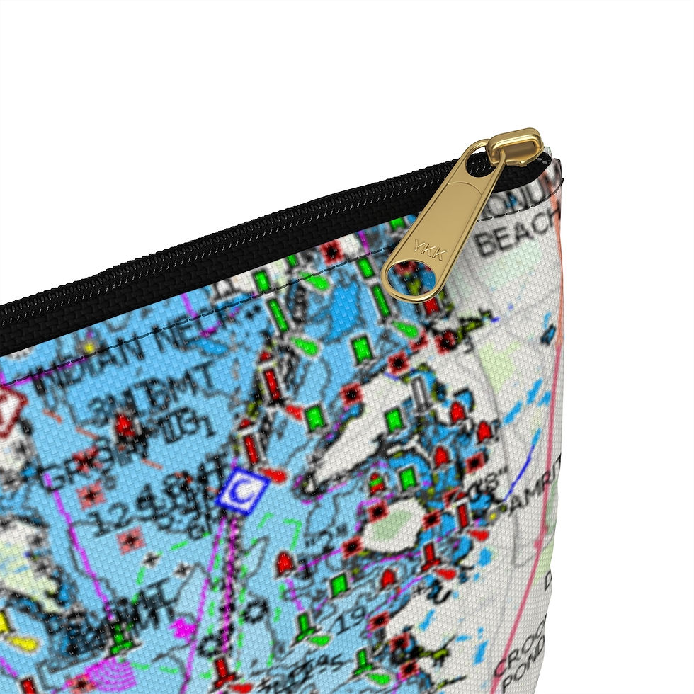 Thumbnail: Buzzards bay pouch. Nautical map Accessory bag. Available in 2 sizes. 