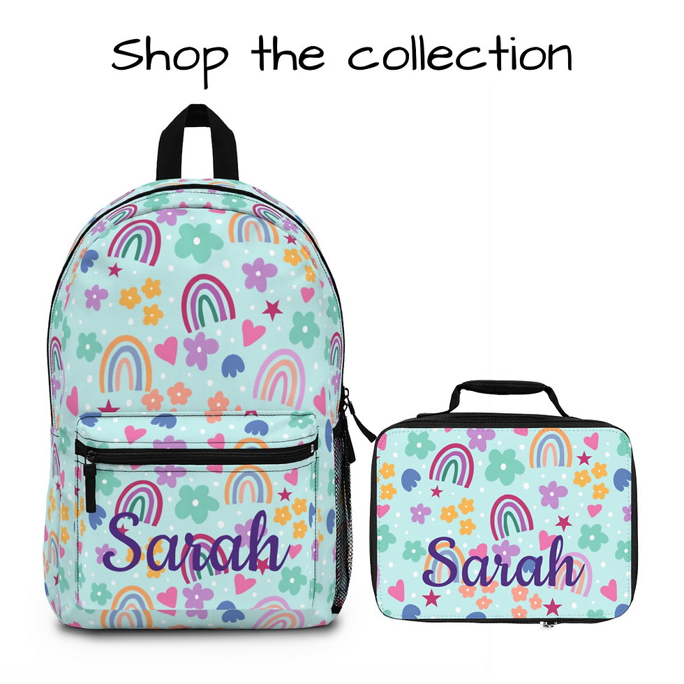 Thumbnail: Rainbow lunch box. Personalized lunch box. 10" x 7.5" x 3".