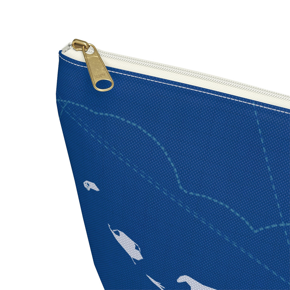 Thumbnail: Nantucket map blueprint t-bottom accessory pouch with zipper