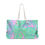 Thumbnail: Green & Pink Palm Tree Beach Tote Bag with rope handles.