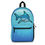 Thumbnail: Great white shark on blue background. Personalized backpack with exterior pockets.