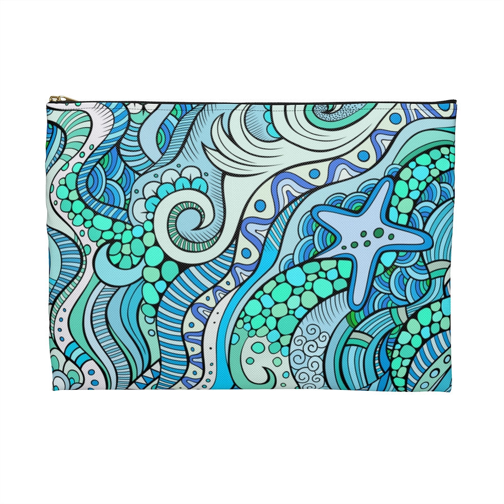 Thumbnail: Accessory Pouch flat bottom. Personalized bag in sizes 5" x 8" and 8" x 12".