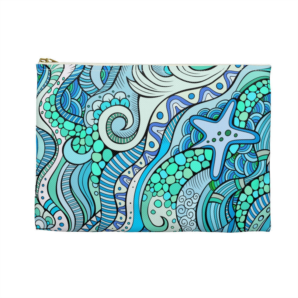 Thumbnail: Accessory Pouch flat bottom. Personalized bag in sizes 5" x 8" and 8" x 12".