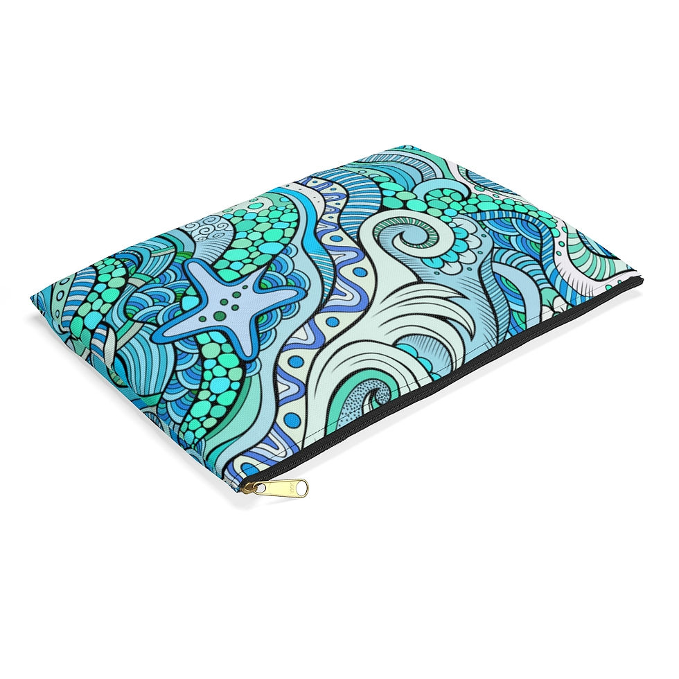 Thumbnail: Accessory Pouch flat bottom. Personalized bag in sizes 5" x 8" and 8" x 12".