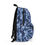 Thumbnail: side view Blue camouflage personalized backpack with exterior pockets.