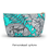 Thumbnail: Palm tree print t-bottom accessory pouch in turquoise. Small or Large.