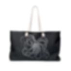 Black Octopus Beach Tote bag with rope handles
