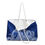Thumbnail: Open view. Octopus tentacles on blue beach tote bag with rope handles.