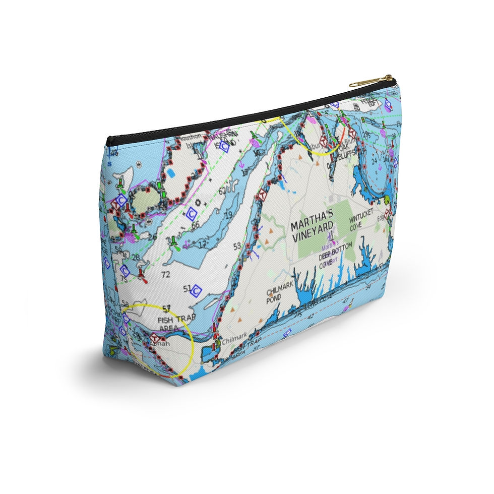 Thumbnail: Martha;s vineyard bag. Nautical map. Accessory Pouch w T-bottom in 2 sizes.