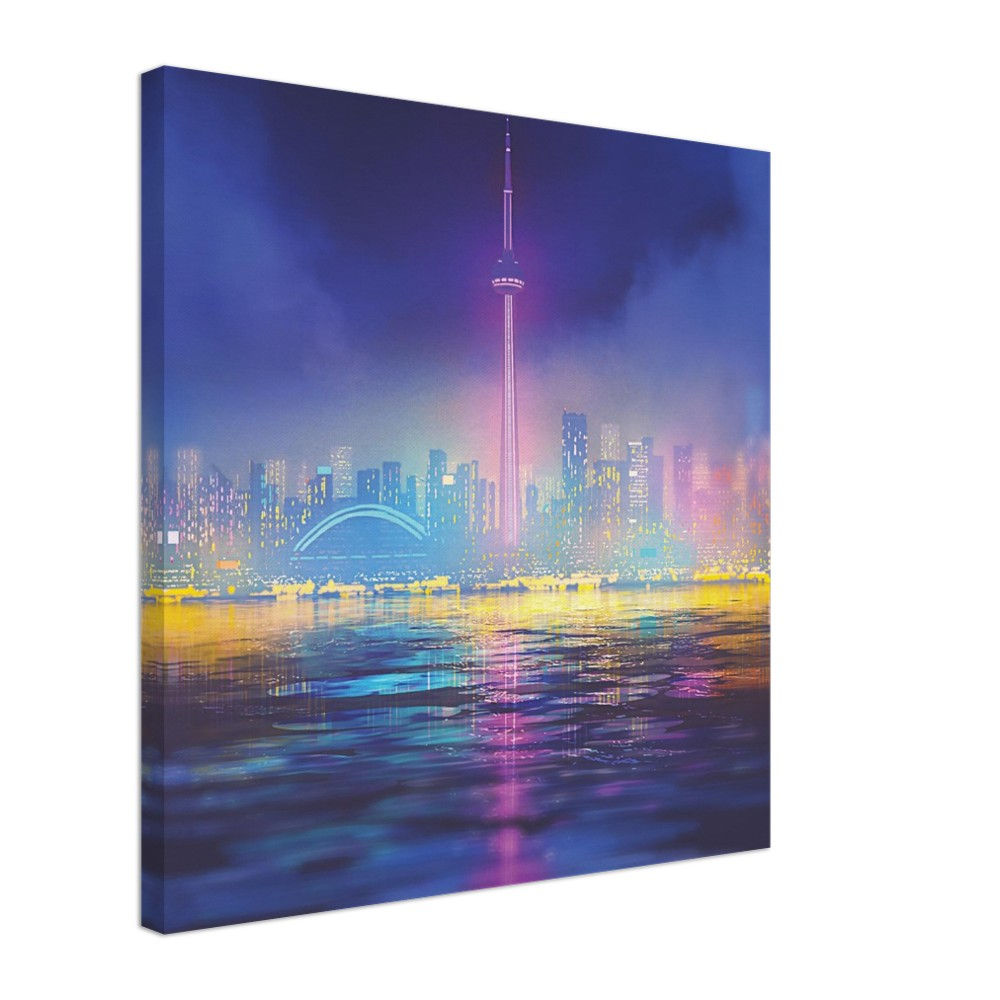 Toronto Neon Skyline Canvas