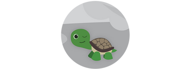 Detalhe de uma das páginas do livro - uma tartaruga piscando um olho.