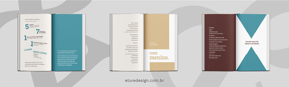 Três exemplares do livro "O menino de metal" mostram as cores utilizadas no projeto gráfico do livro.