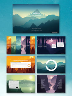 Exemplo de apresentações digitais projetadas pela Andune.