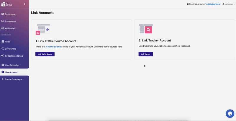 AdGenius.ai and RedTrack tracker