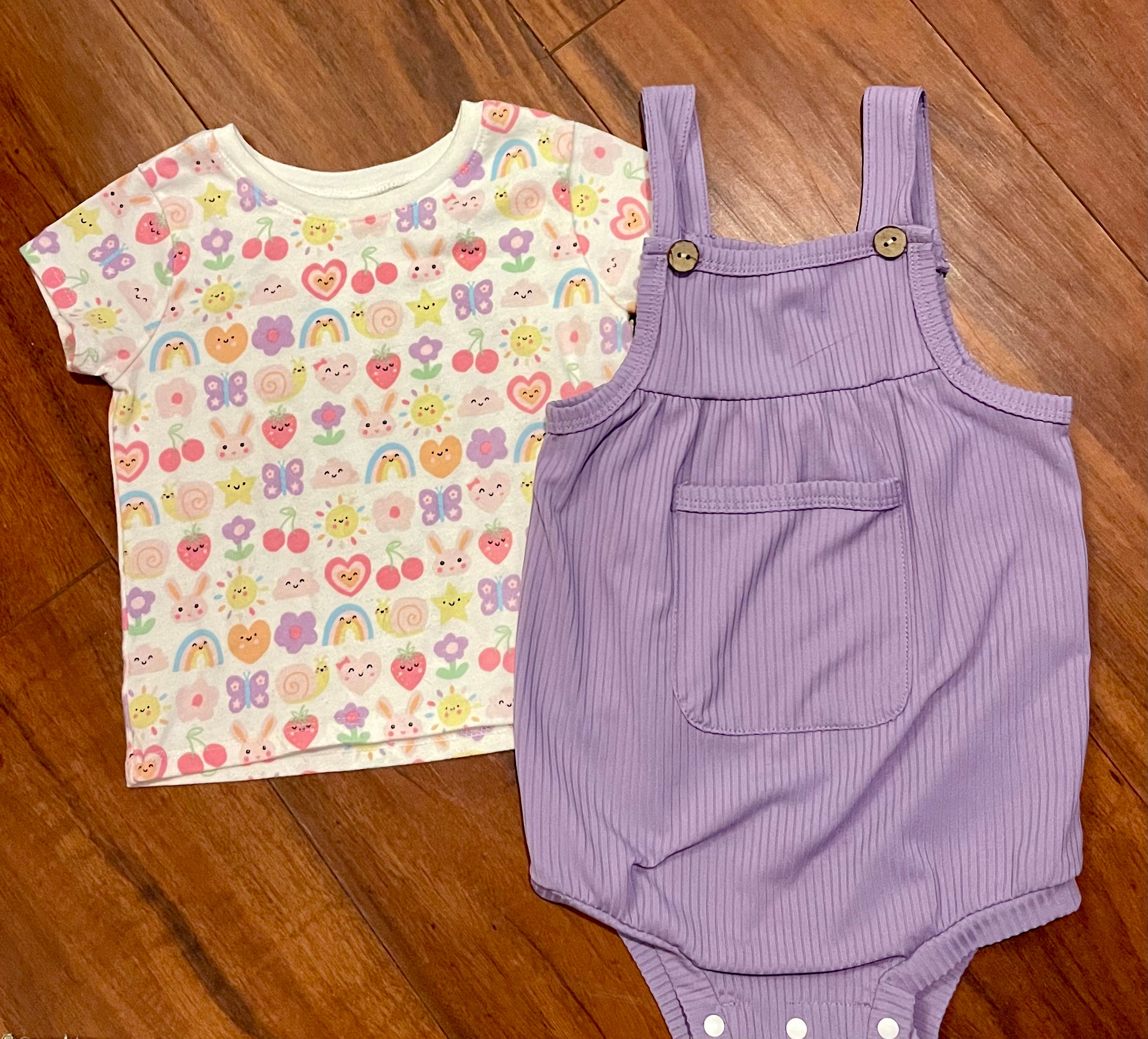 Girls 2 pc Purple Jumper Set Size 12-18 Months 