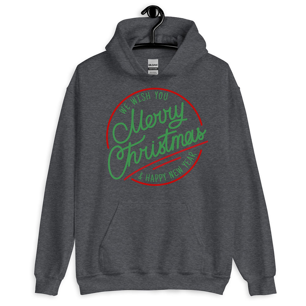 Thumbnail: Red & Green Merry Christmas Unisex Hoodie