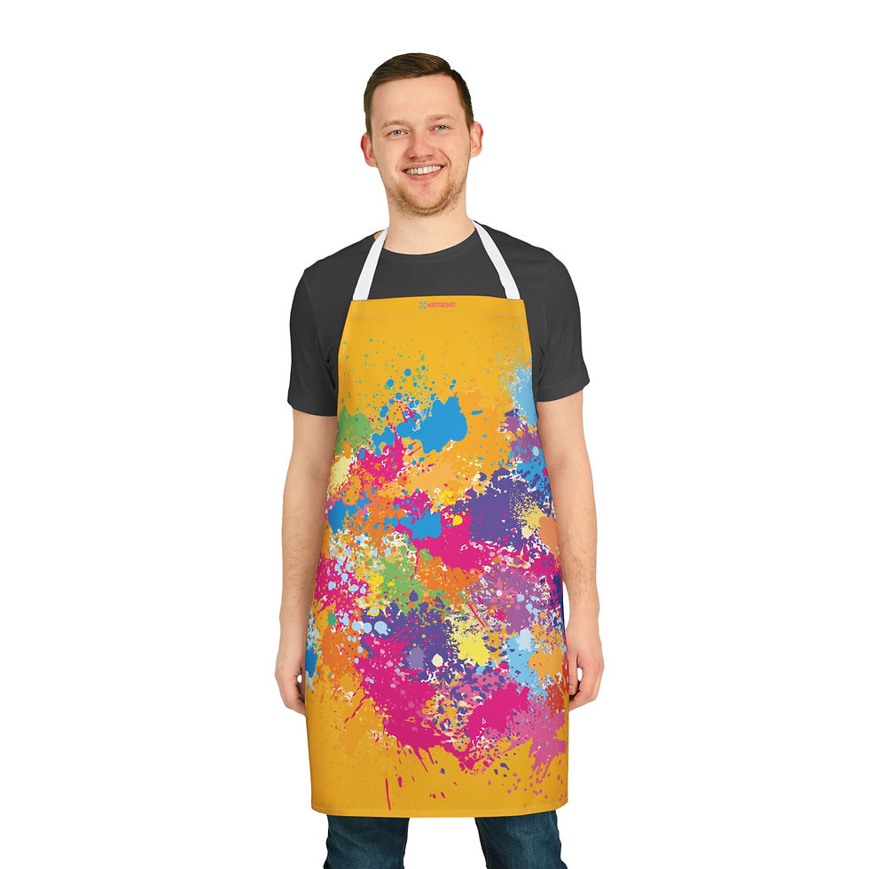 Miniature : Colorful Splash Art Apron, Bakers and Artists, Kitchen Enthusiasts, Vibrant Gift