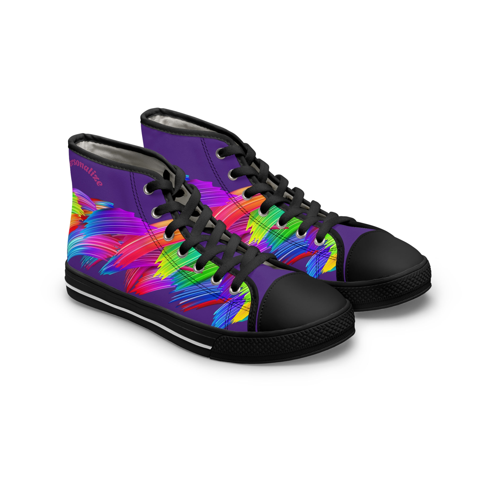 Vibrant Women's High Top Sneakers, Casual Footwear, Street Style, Fashion Lovers