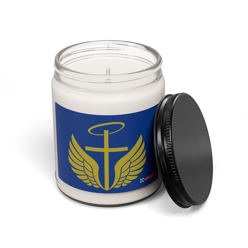 縮圖：Angel Wings & Cross Soy Candle — 9oz Scented Jar (Spiritual Gift)