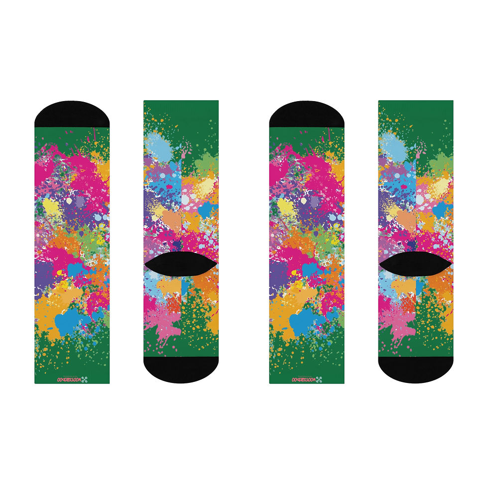 Miniatura: Cushioned Crew Socks, Fun Splash of Paint, Artsy Wootsiedoo Logo, Gift idea