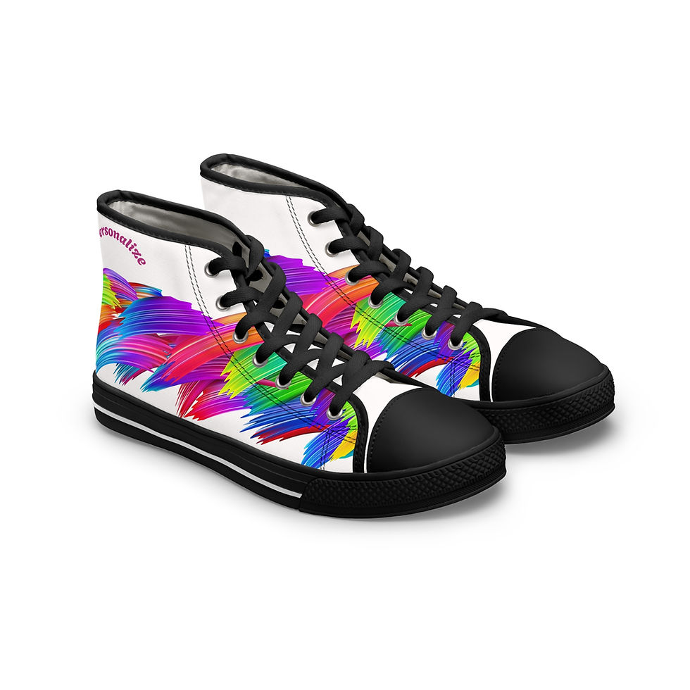 Vibrant Women's High Top Sneakers, Casual Footwear, Street Style, Fashion Lovers