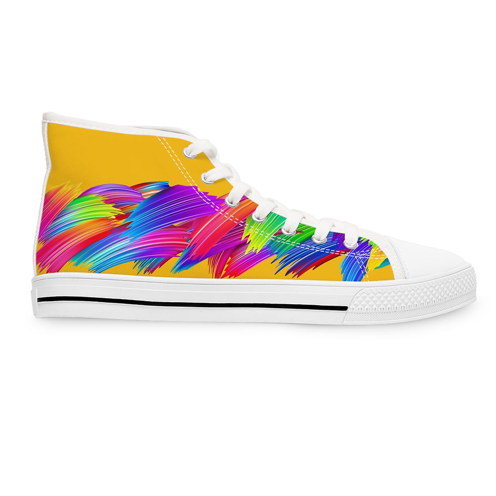縮圖：Vibrant Women's High Top Sneakers, Casual Footwear, Street Style, Fashion Lovers
