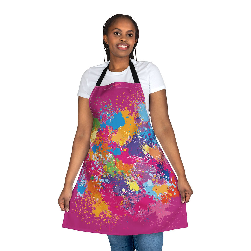 Thumbnail: Colorful Splash Art Apron, Bakers and Artists, Kitchen Enthusiasts, Vibrant Gift