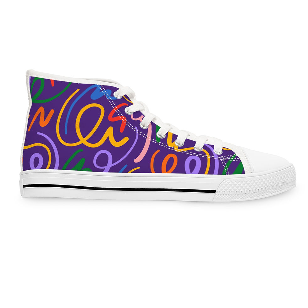 Miniatura: Vibrant Women's High Top Sneakers, Casual Footwear, Street Style, Fashion Lovers