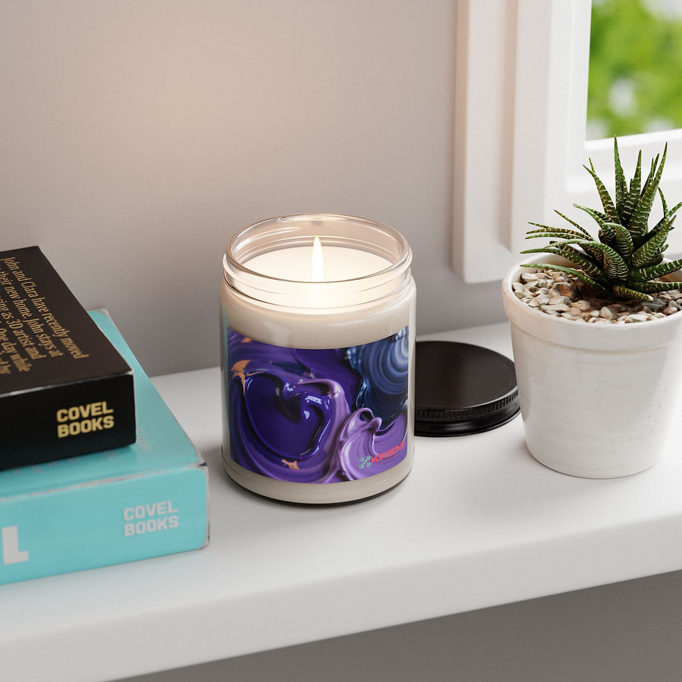 Thumbnail: Purple Swirl Scented Soy Candle — 9oz Aromatherapy Jar